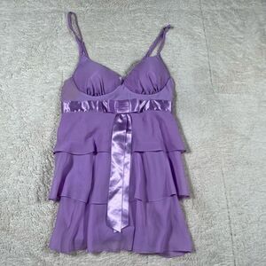 Vintage Y2K Cinema Etoile Seductive Wear Ruffle Layed Tie Lingerie Tank Top